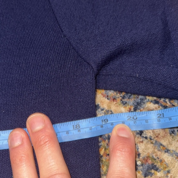 Vintage Steeplechase Navy V-Neck Long Sleeve Blank Logo Sweater MED - Picture 10 of 14